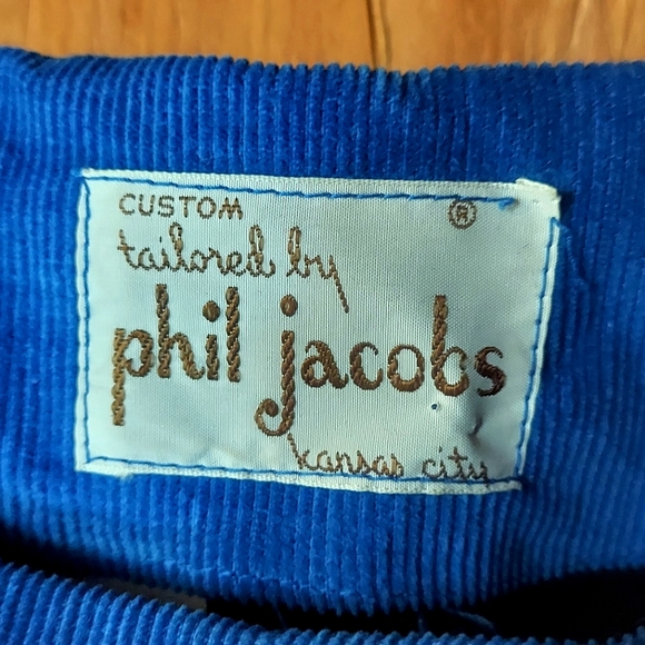 Phil Jacobs Vintage Blue & Black Cotton Pullover Corduroy Top - Picture 3 of 7